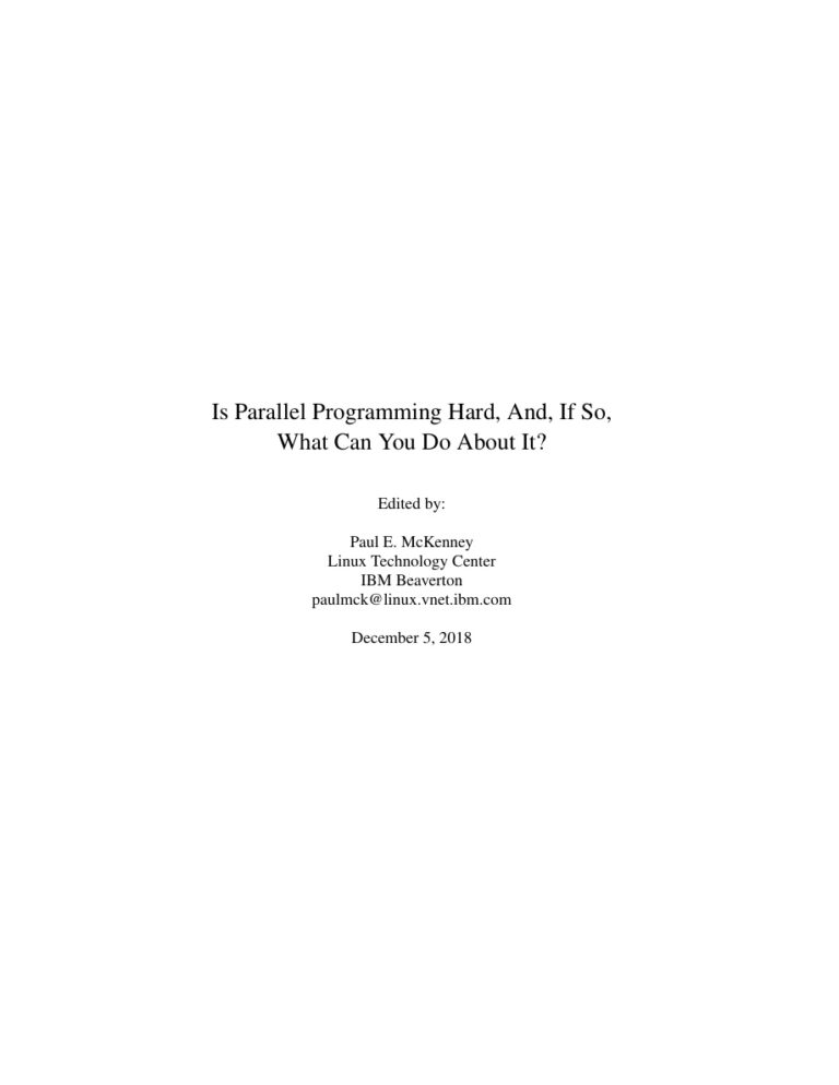 Is Parallel Programming Hard, And Kitap Kapağı