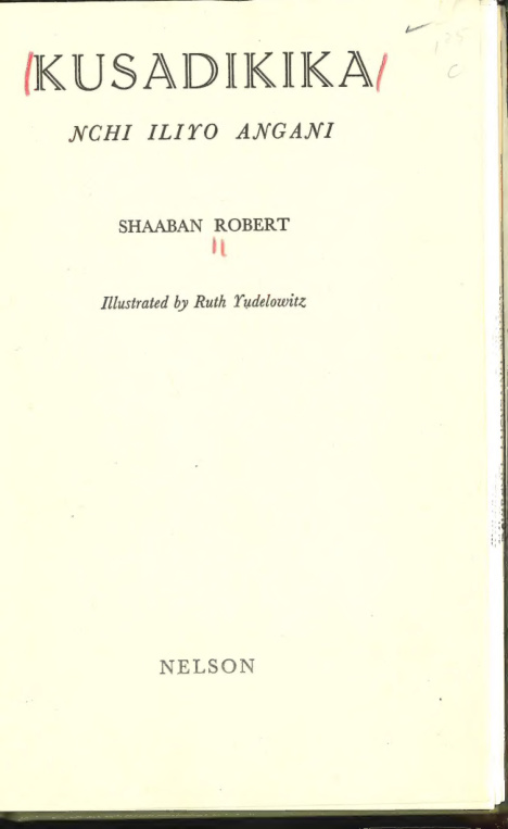 Kusadikika Shaaban Robert Kitap Kapağı