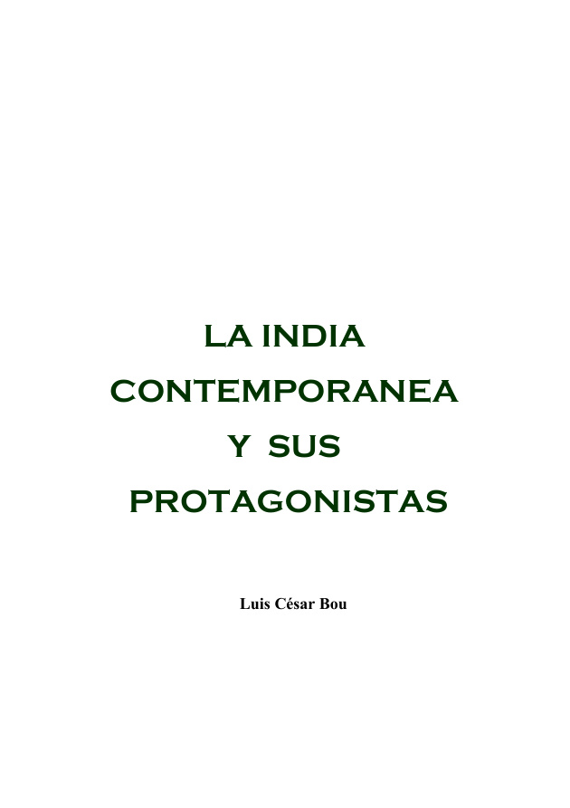 La India Contemporanea Y Sus Protagonistas Spanish Edition Bou Luis Cesar Kitap Kapağı