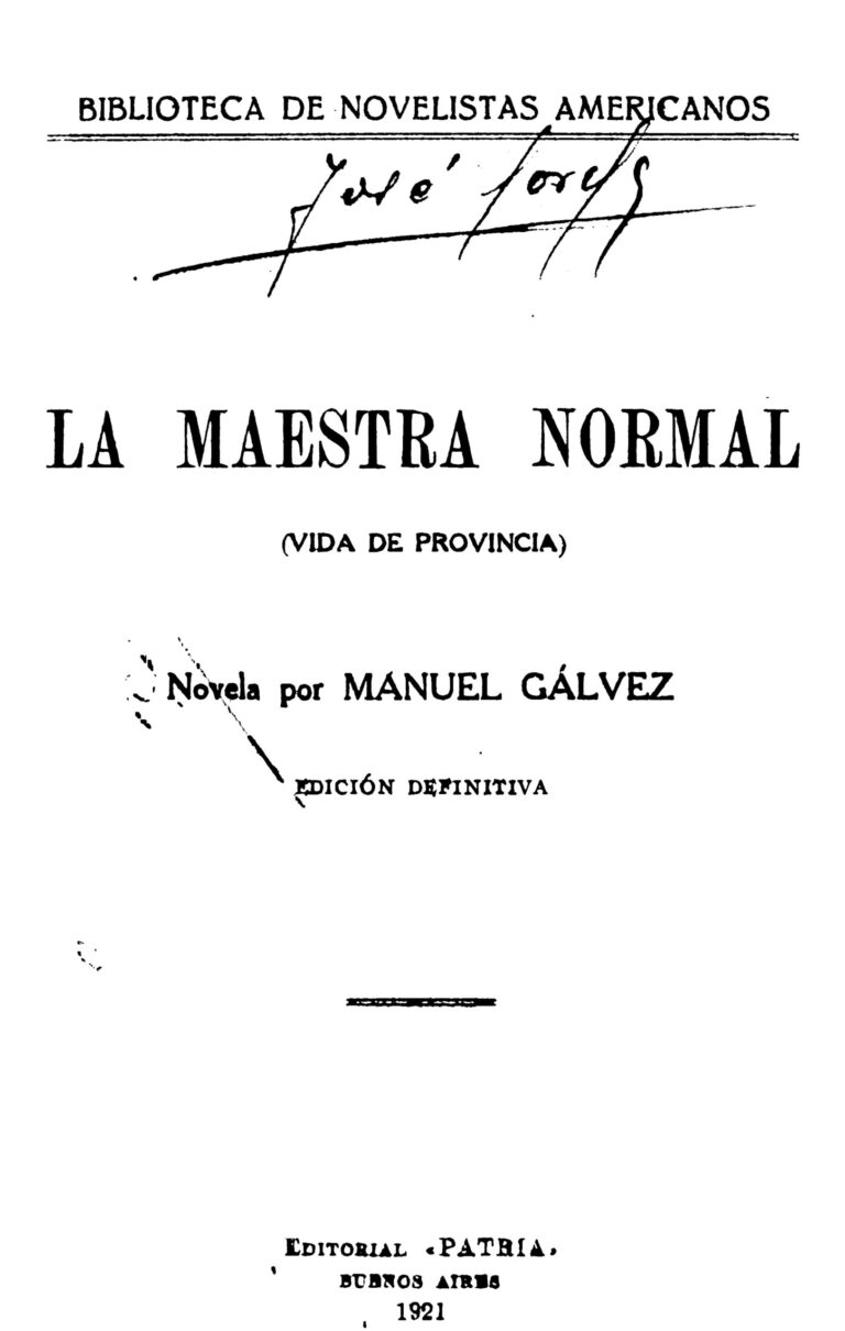 La maestra normal Spanish Edition Manuel Galvez Kitap Kapağı