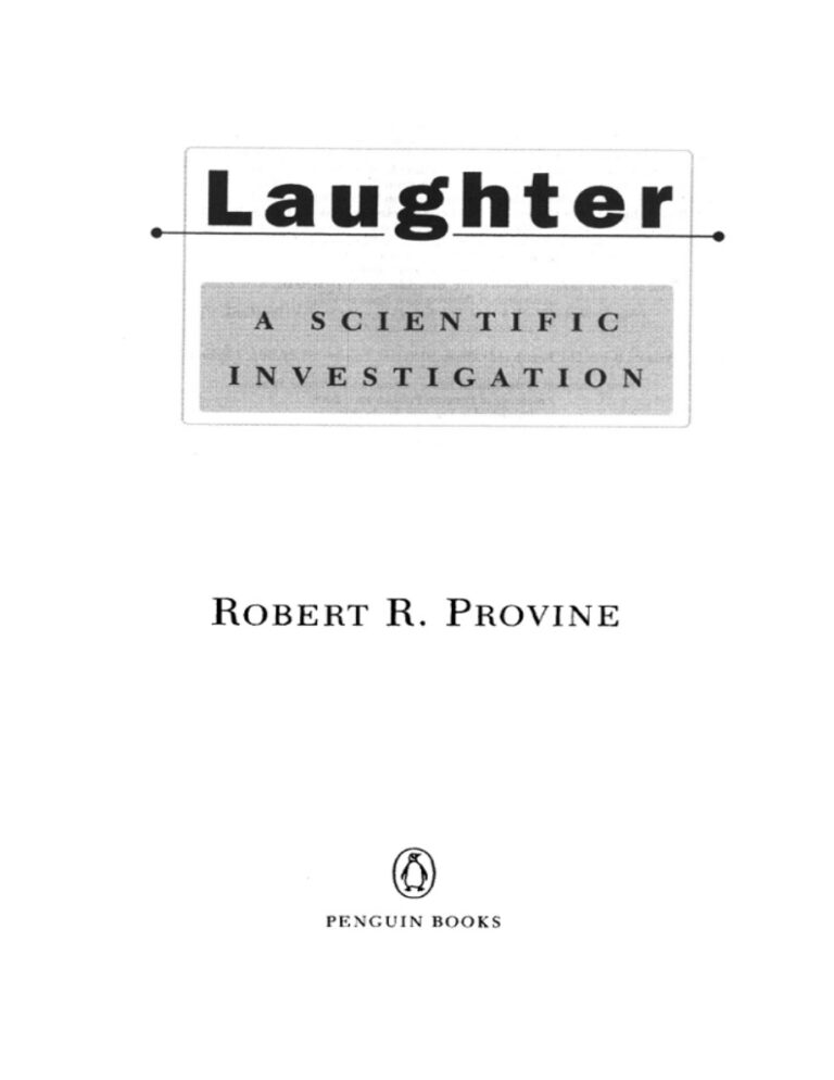 Laughter A Scientific Investigation Robert R Provine Kitap Kapağı