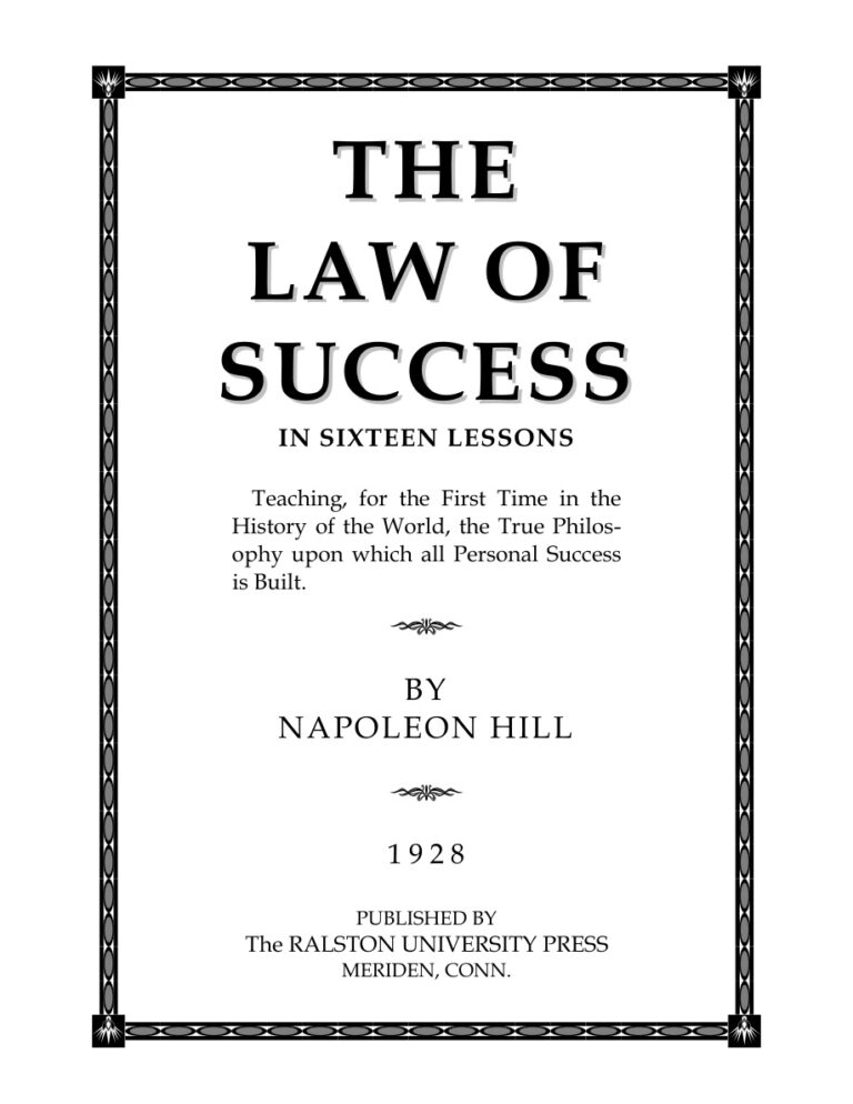 Law of Success Kitap Kapağı