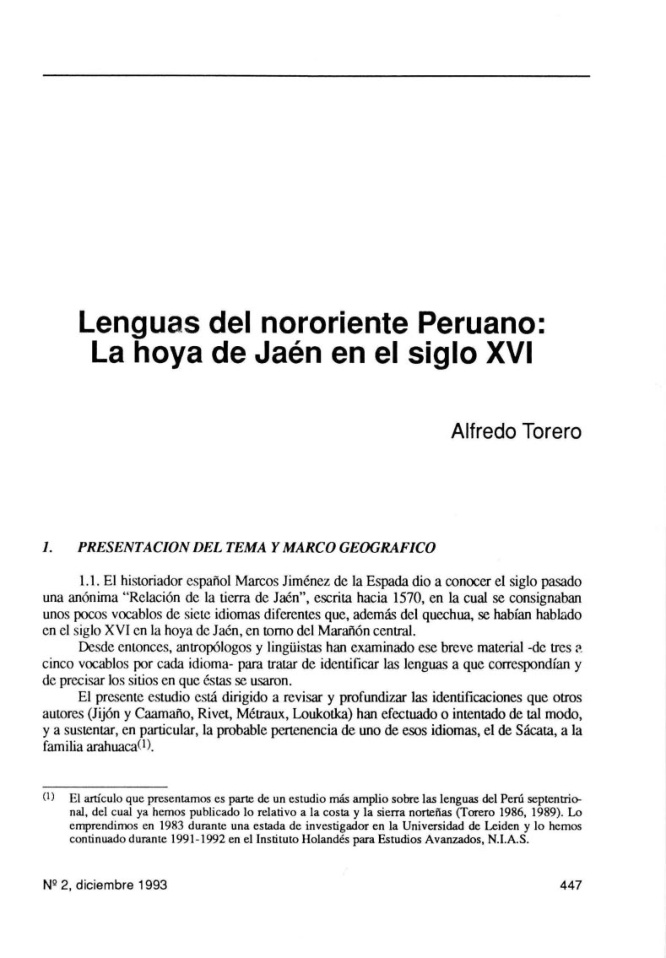 Lenguas del nororiente Peruano Spanish Edition Alfredo Torero Kitap Kapağı
