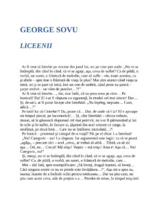 Liceenii Romanian Edition George Sovu Kitap Kapağı