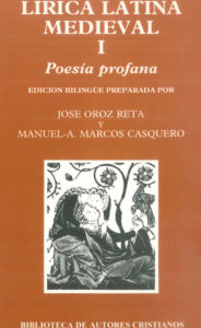Lirica latina medieval I Poesia profana Spanish Edition Jose Oroz Reta Ed Kitap Kapağı