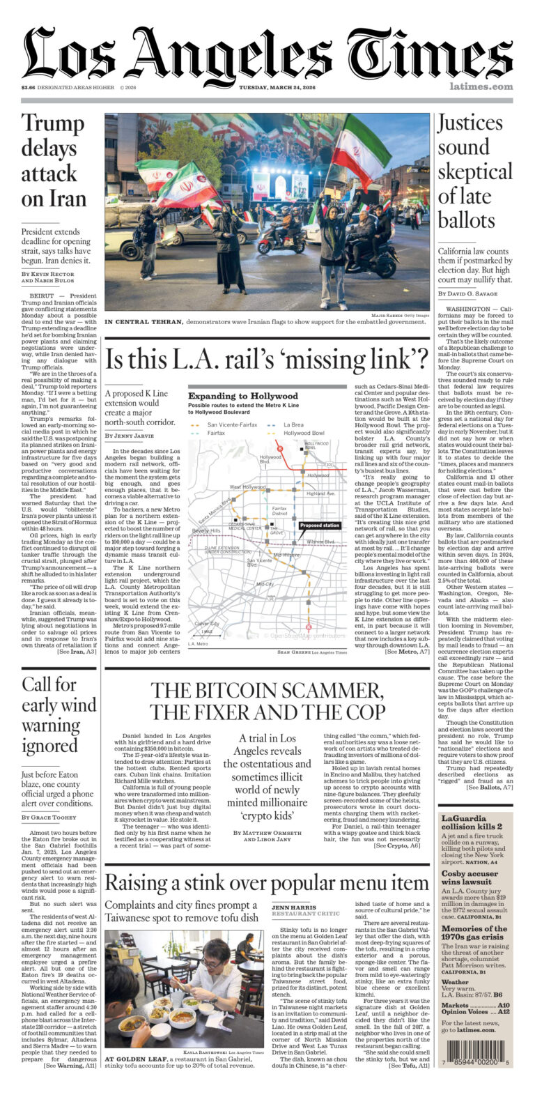 Los Angeles Times 24 March 2026 Los Angeles Times Kitap Kapağı