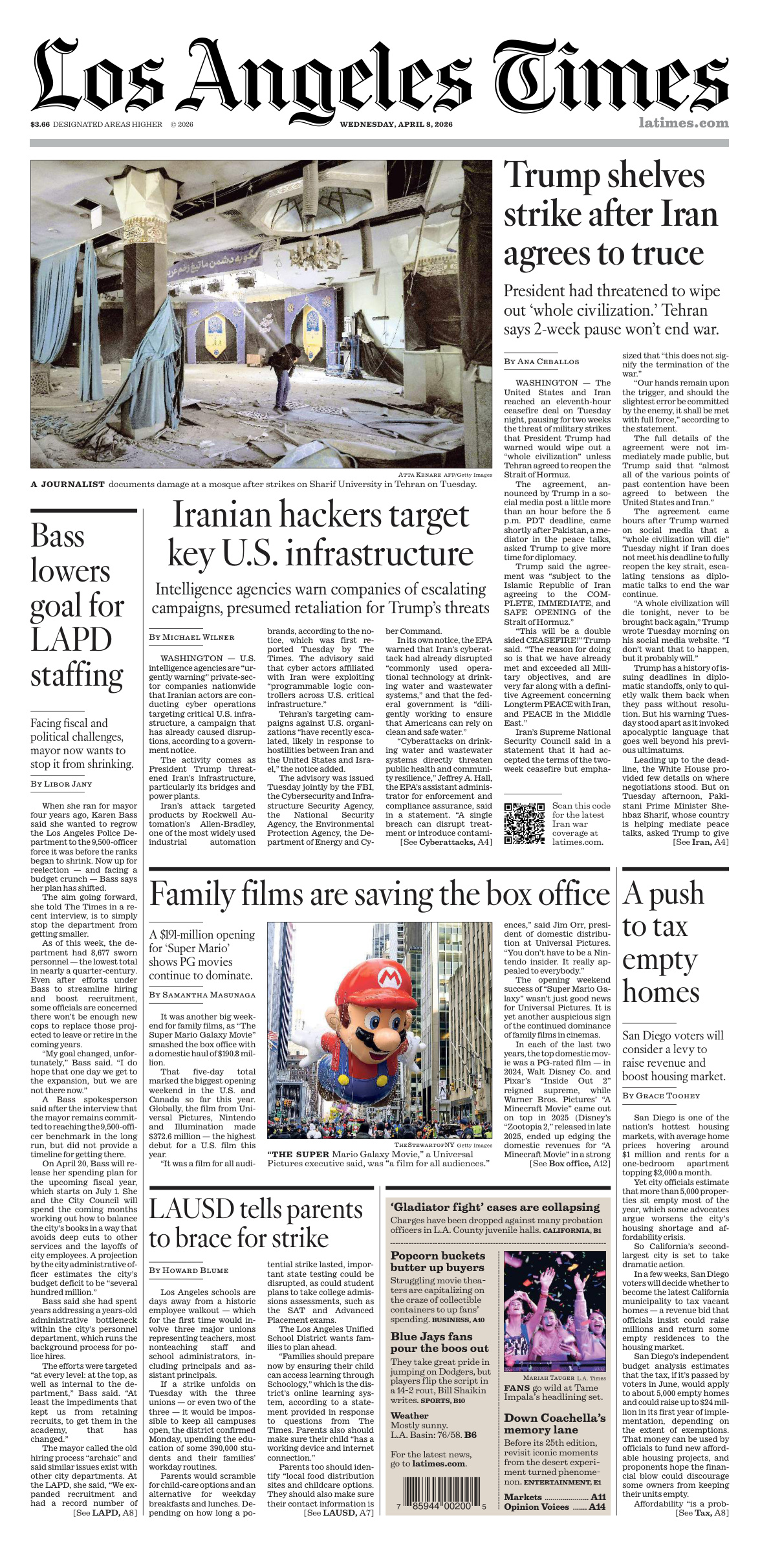 Los Angeles Times April 08 2026 Los Angeles Times Kitap Kapağı