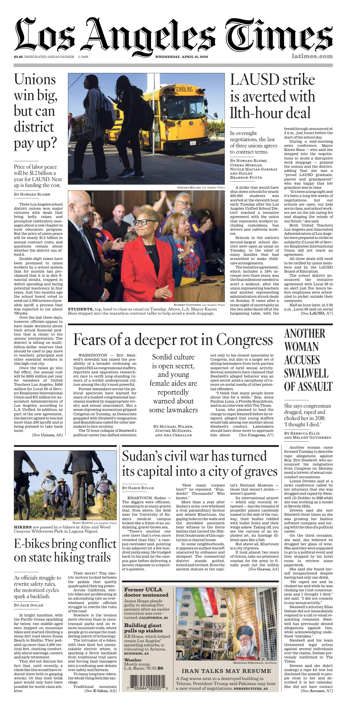 Los Angeles Times - April 15, 2026 PDF Download