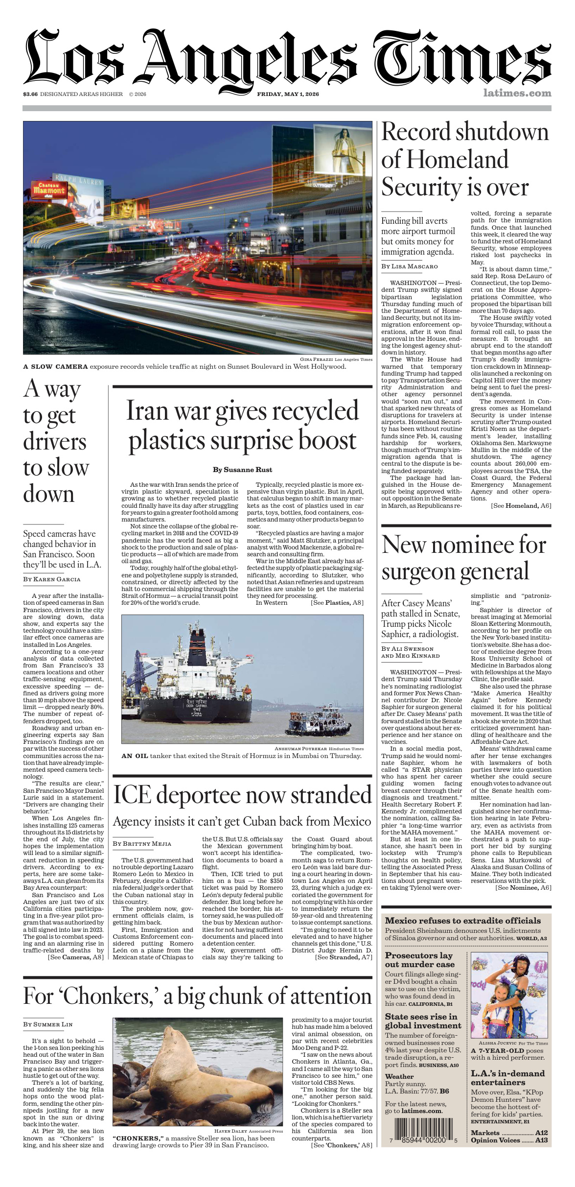 Los Angeles Times May 01 2026 Los Angeles Times Kitap Kapağı