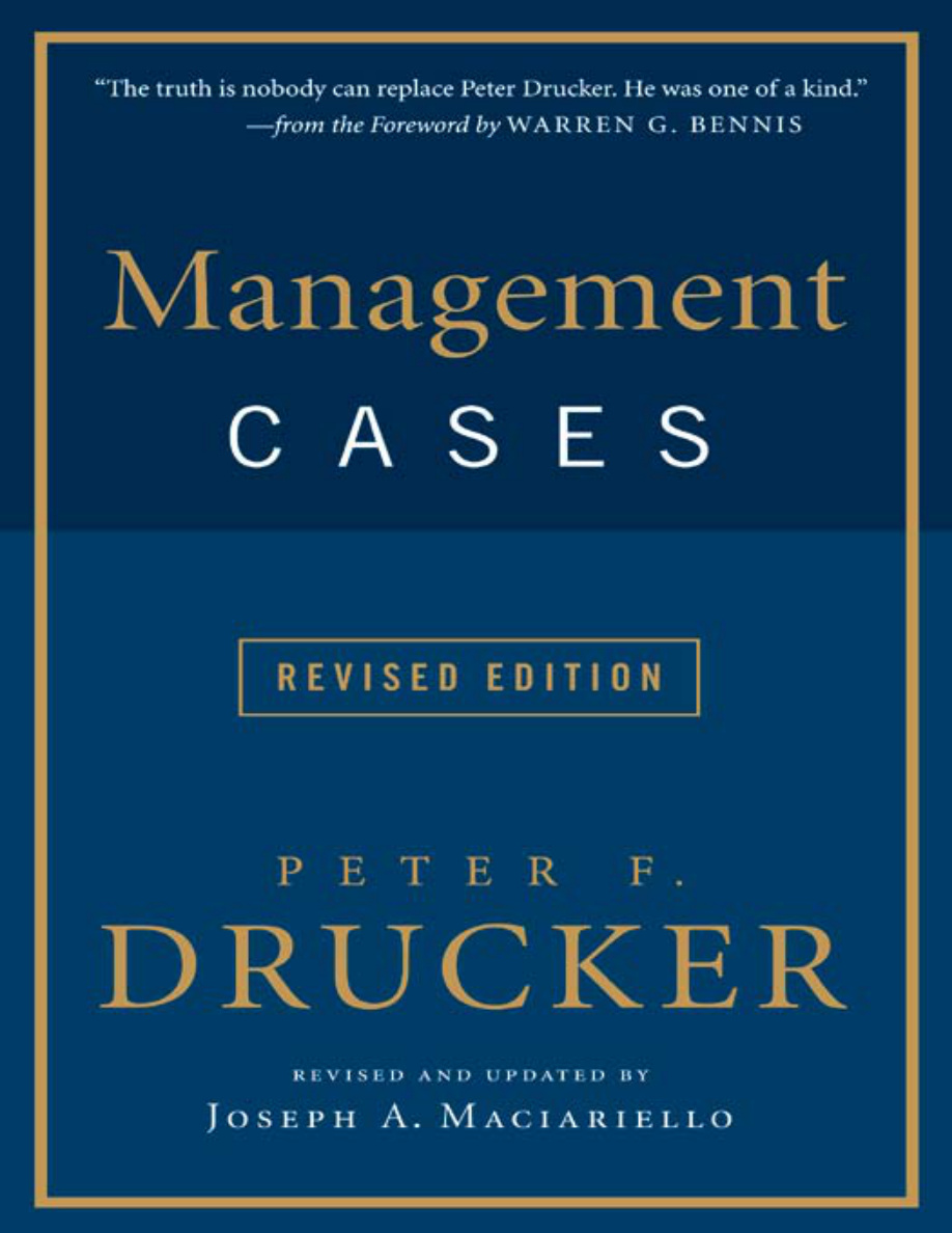 Management cases Peter drucker Kitap Kapağı