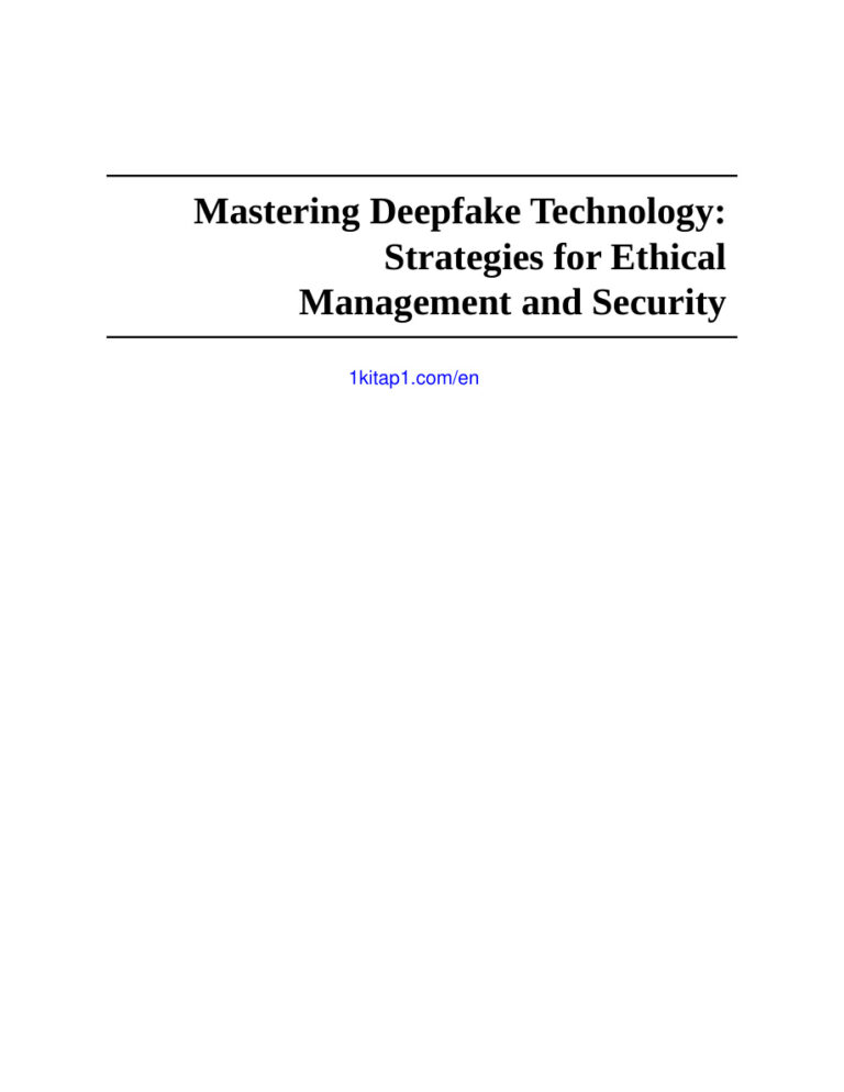 Mastering Deepfake Technology Sanjay Taneja Kitap Kapağı