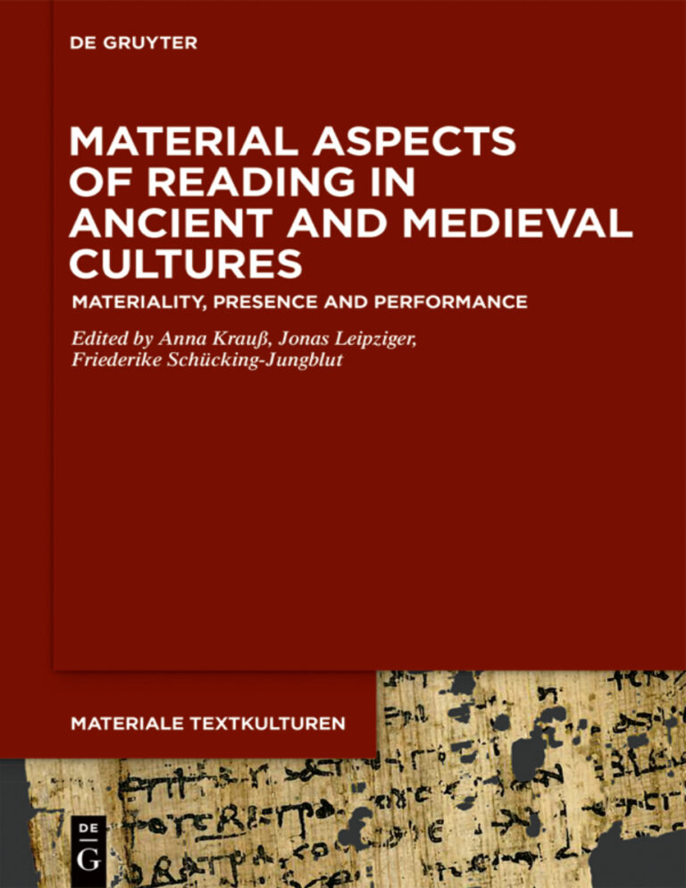 Material Aspects of Reading in Ancient and Medieval Cultures Greek Edition Anna Krauß Kitap Kapağı