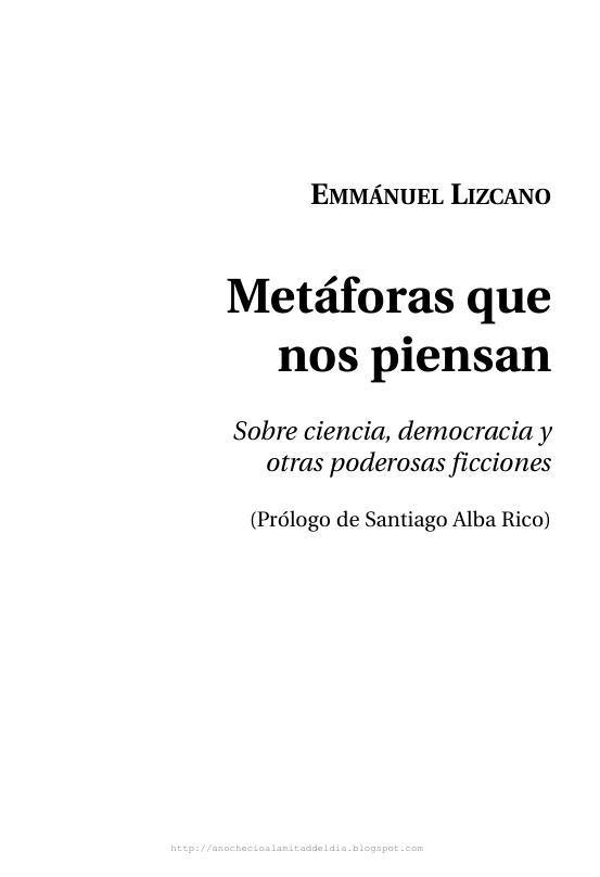 Metaforas que nos piensan Spanish Edition Emmanuel Lizcano Kitap Kapağı