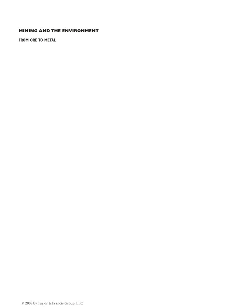 Mining and the Environment From Ore to Metal Dr Spitz Kitap Kapağı