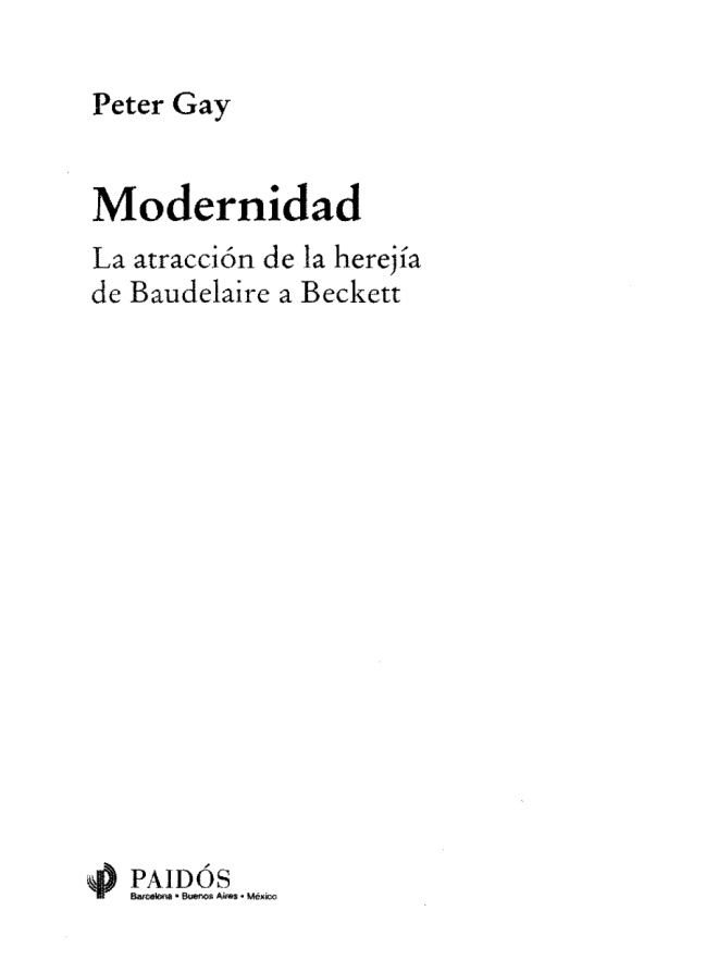 Modernidad Spanish Edition Peter Gay Kitap Kapağı
