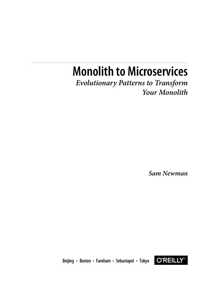 Monolith to Microservices Evolutionary Patterns to Transform Your Kitap Kapağı