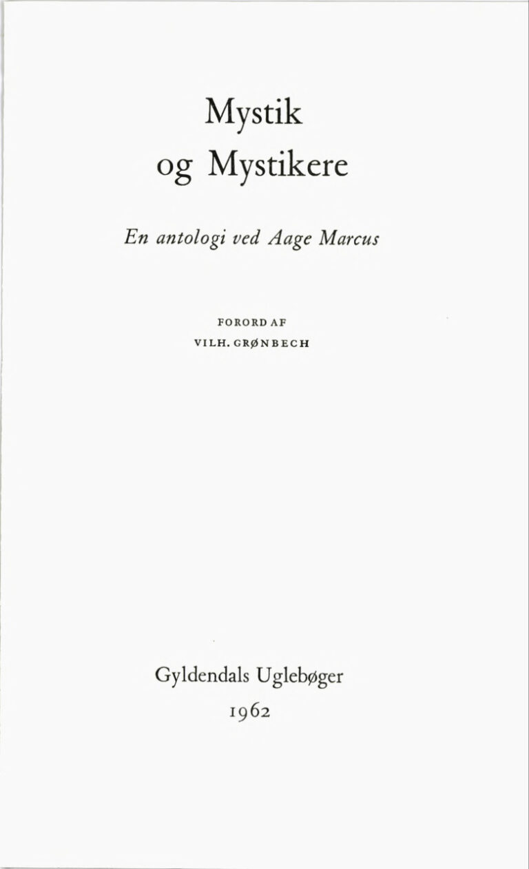 Mystik og mystikere en antologi Danish Edition Aage Marcus Kitap Kapağı