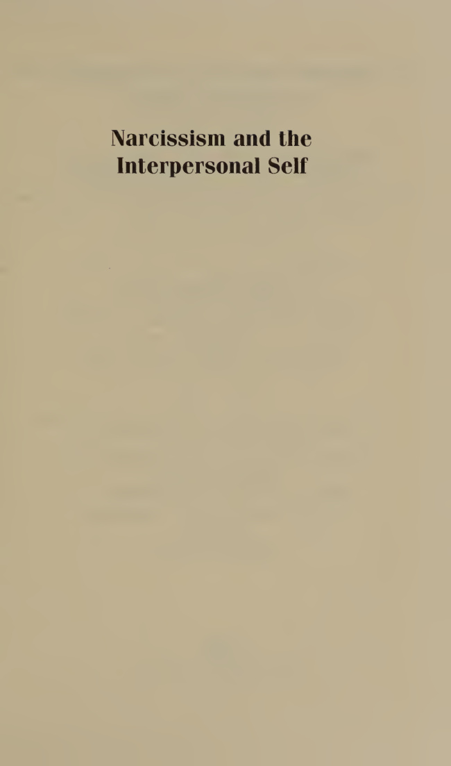 Narcissism and the Interpersonal Self PDF Download