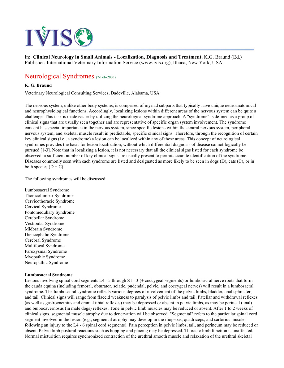 Neurological Syndromes PDF Download