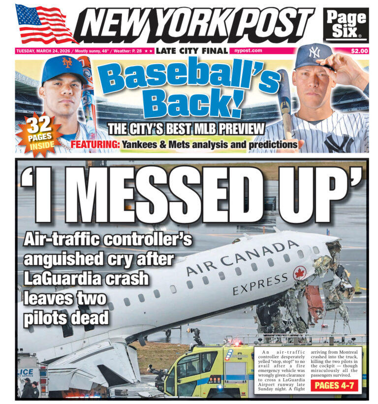 New York Post 24 March 2026 New York Post Kitap Kapağı