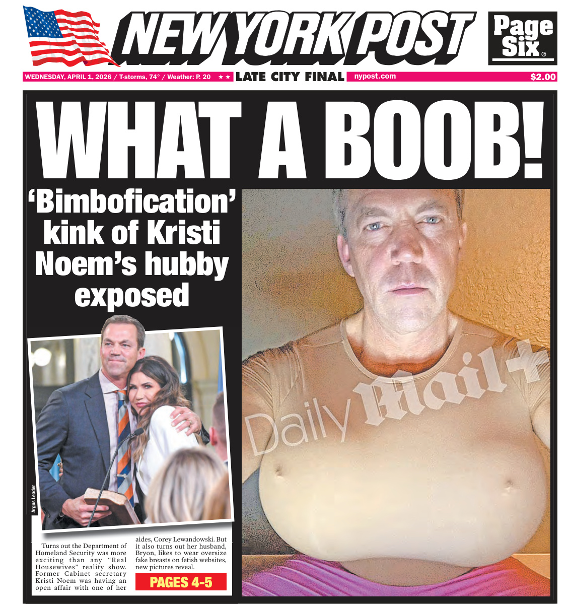 New York Post April 01 2026 New York Post Kitap Kapağı