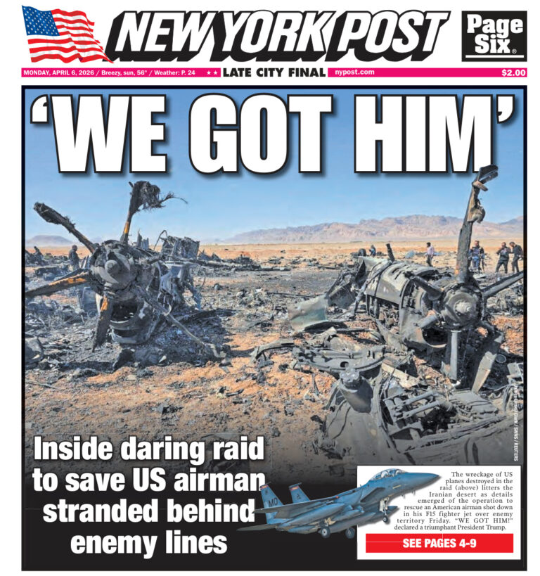 New York Post April 6 2026 New York Post Kitap Kapağı
