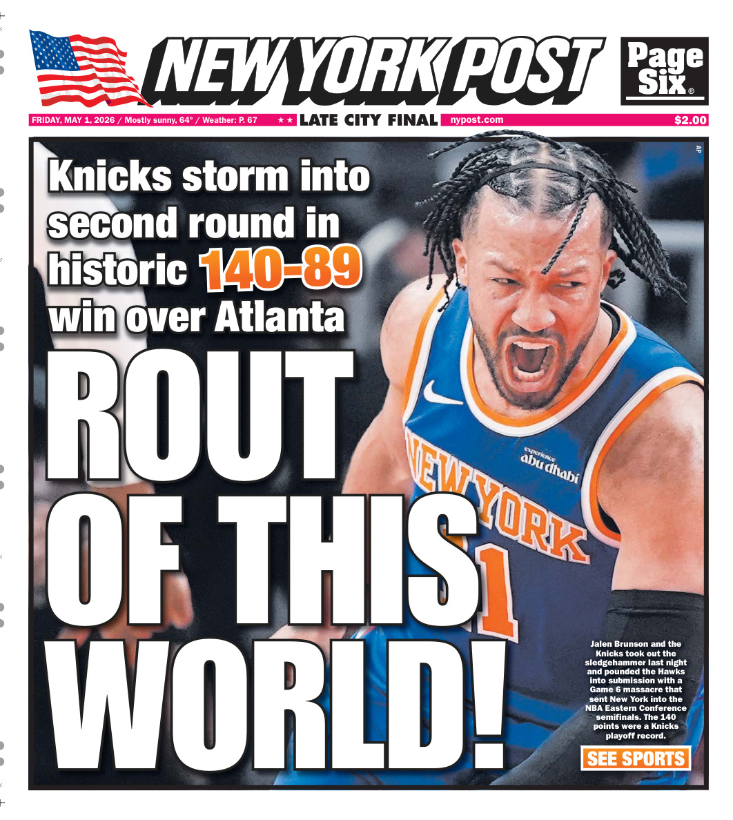 New York Post May 01 2026 New York Post Kitap Kapağı
