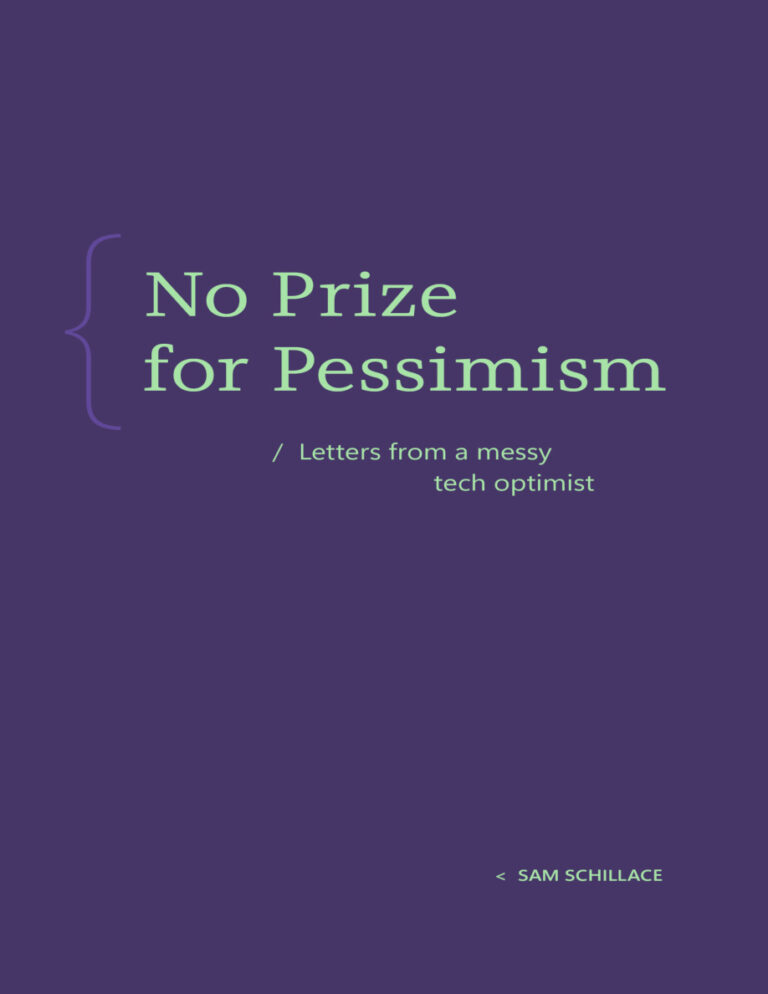 No Prize for Pessimism Sam Schillace Kitap Kapağı