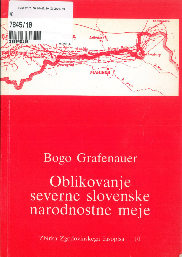 Oblikovanje severne slovenske narodnostne meje Slovenian Edition Bogo Grafenauer Kitap Kapağı