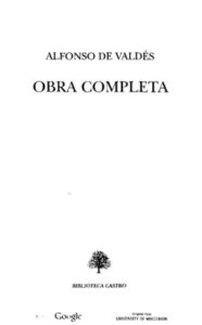 Obra completa Spanish Edition Alfonso de Valdes Kitap Kapağı