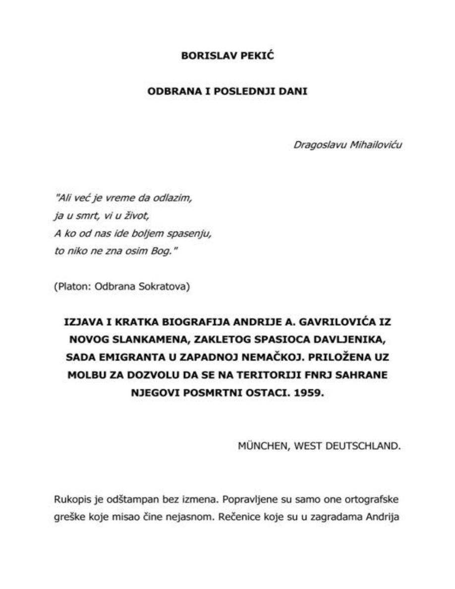 Odbrana i poslednji dani PDF Download