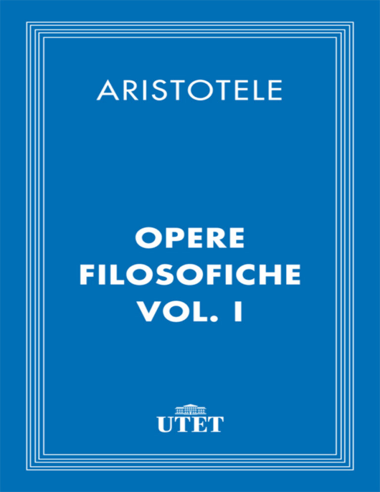 Opere filosofiche Vol I Aristotele ITA Kitap Kapağı