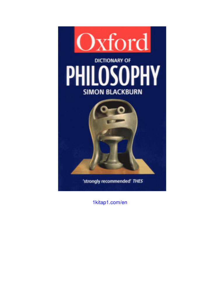 Oxford Dictionary Of Philosophy Simon Blackburn Kitap Kapağı
