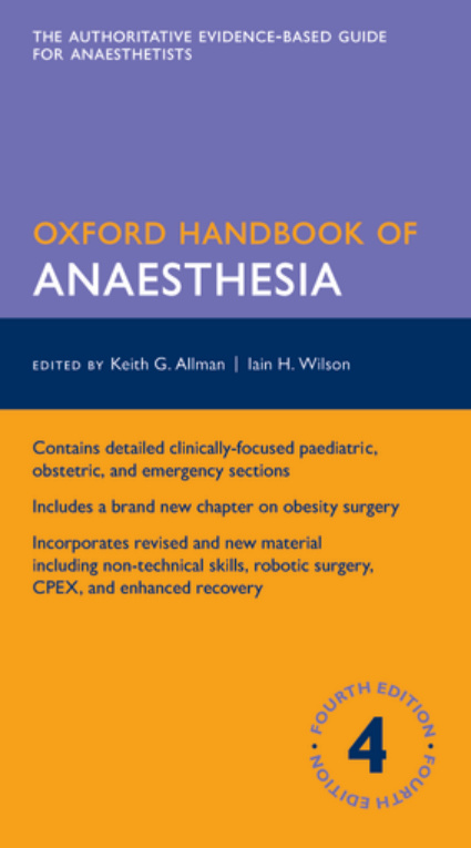 Oxford Handbook of Anaesthesia Keith Allman, Iain Wilson, Aidan Kitap Kapağı