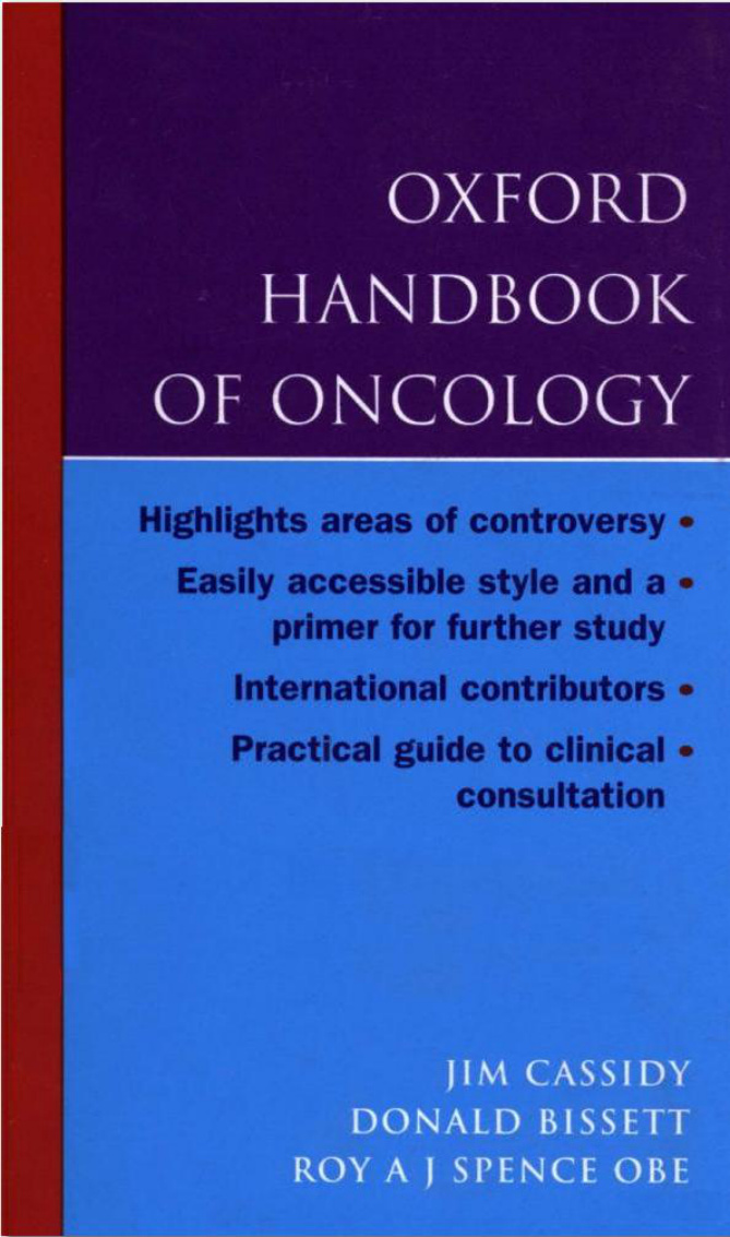 Oxford Handbook of Oncology James Cassidy, D Bissett Z Library Kitap Kapağı