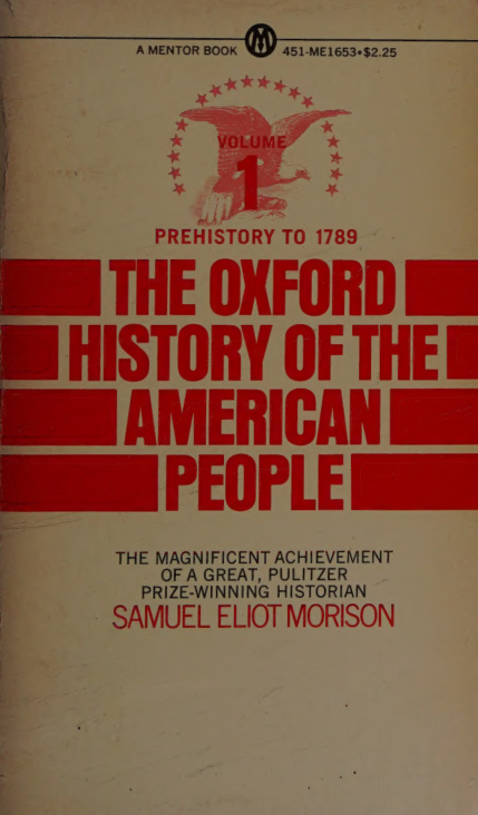 Oxford History of the American People Samuel Eliot Morison Kitap Kapağı
