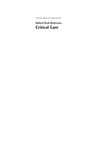 Oxford desk reference Critical care Handy, Jo Z Library Kitap Kapağı