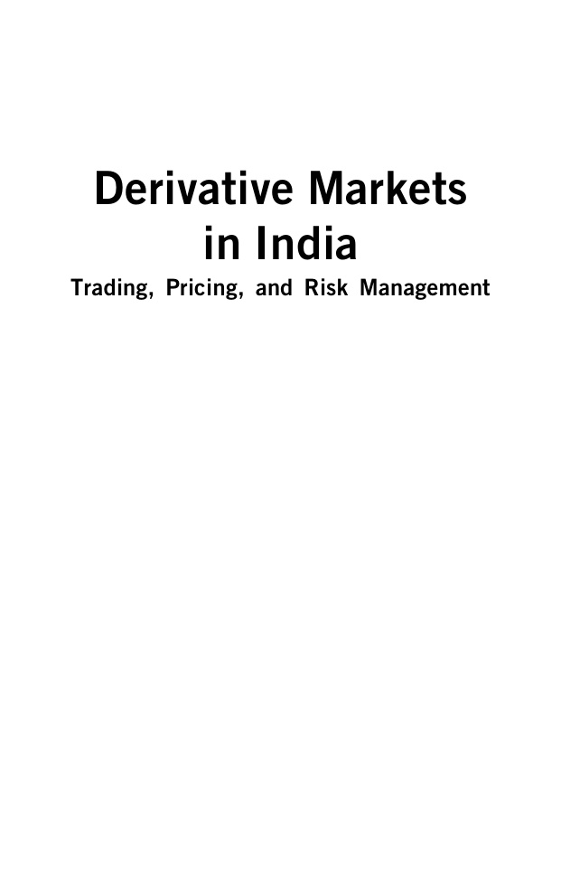 P K Jain Surendra S Yadav Alok Dixit Derrivative markets in India Kitap Kapağı