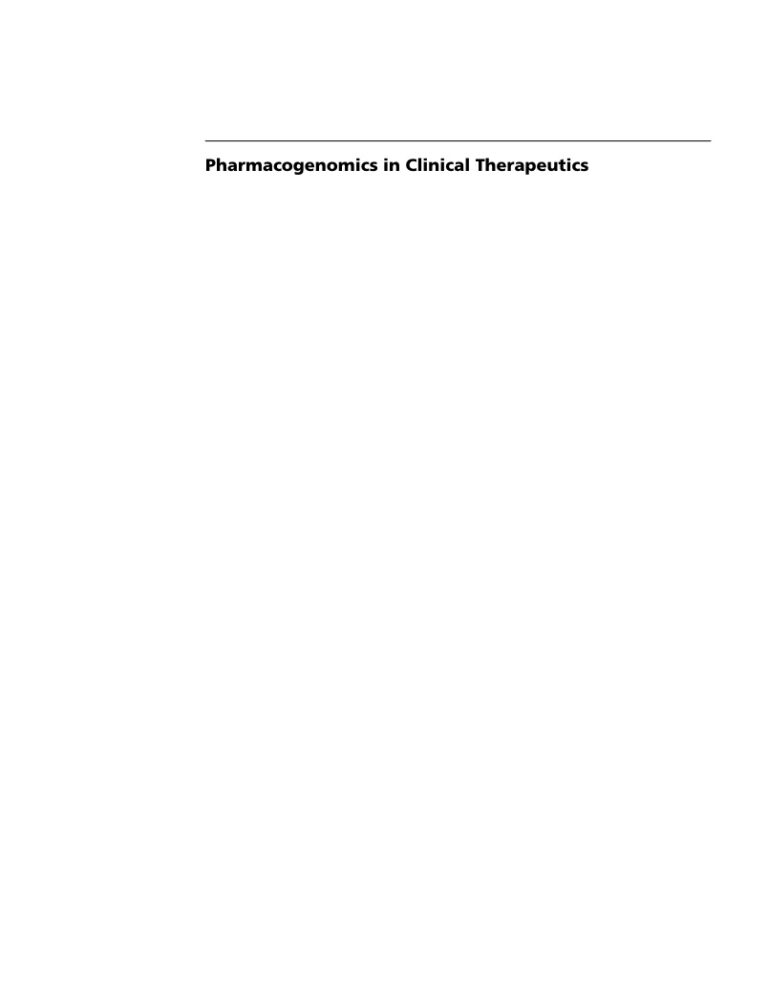 Pharmacogenomics in Clinical Therapeutics Loralie J Langman, Amitava Kitap Kapağı