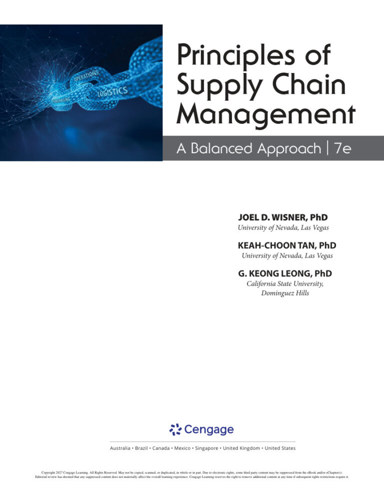 Principles of Supply Chain Management 7e Joel Wisner Kitap Kapağı