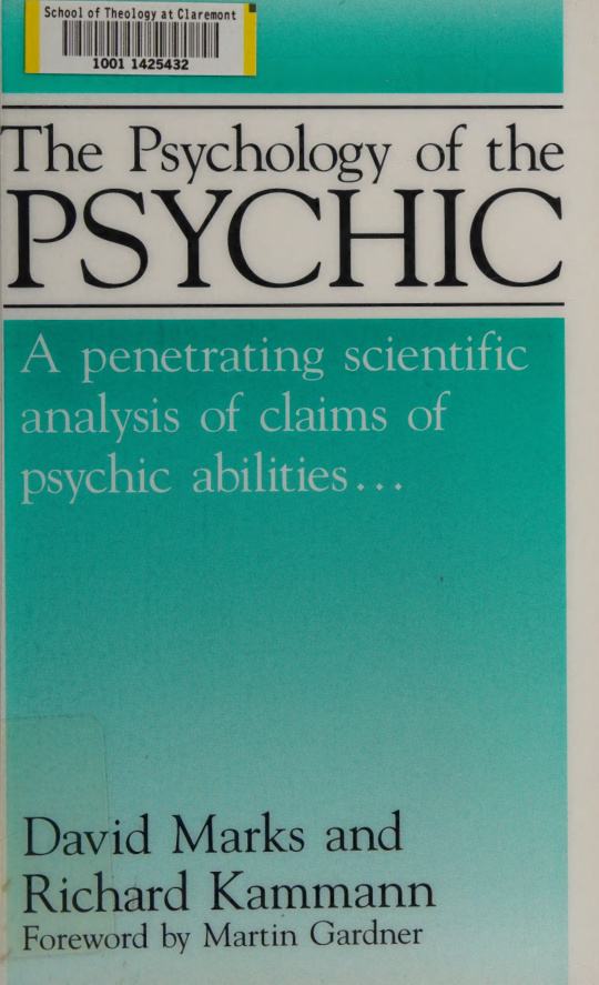 Psychology of the Psychic David F Marks Kitap Kapağı