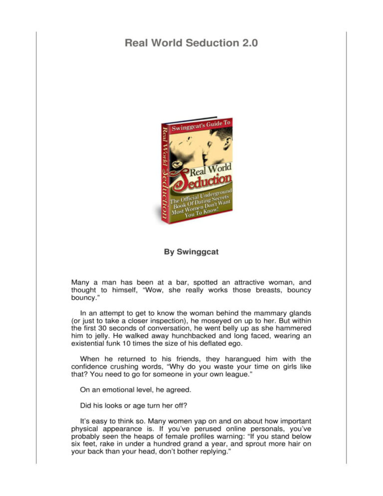 Real world seduction 20 Swinggcat Kitap Kapağı