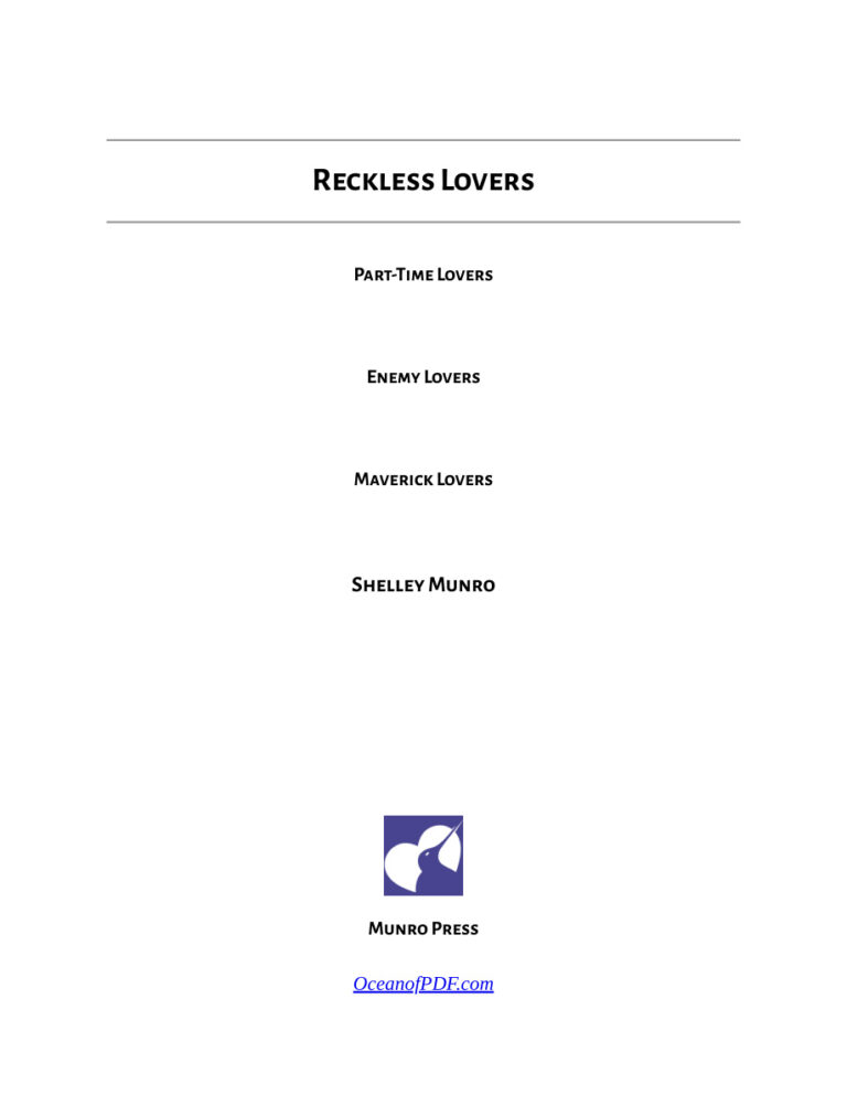 Reckless Lovers Shelley Munro Kitap Kapağı