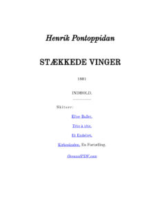 STAEKKEDE VINGER Danish Edition Henrik Pontoppidan Kitap Kapağı