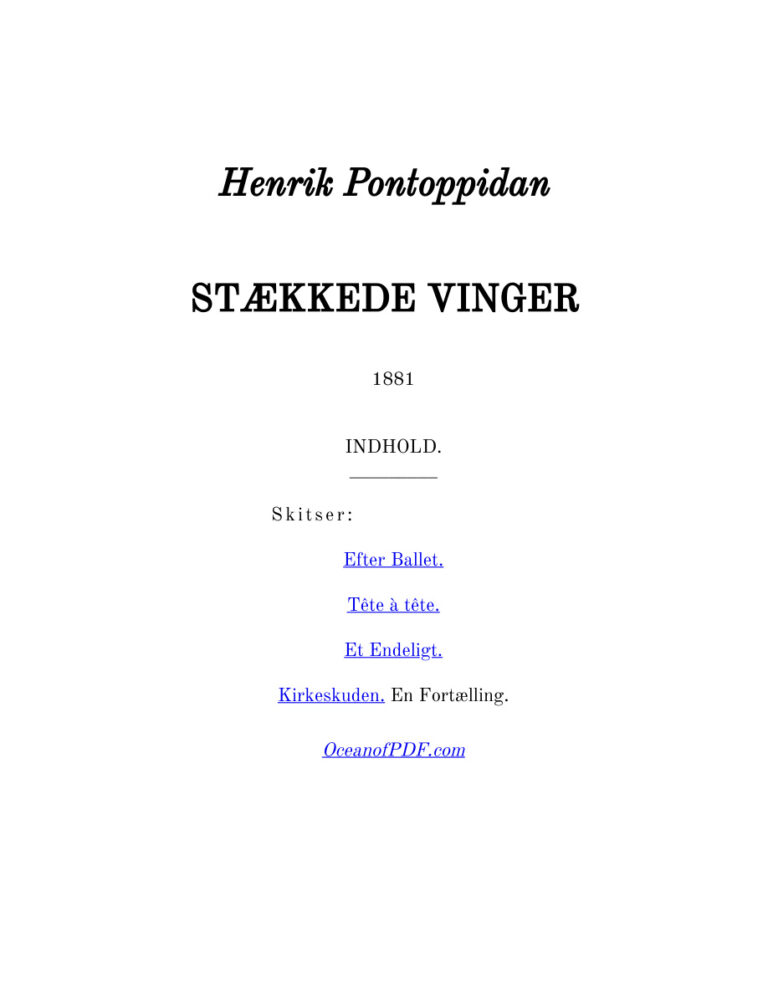 STAEKKEDE VINGER Danish Edition Henrik Pontoppidan Kitap Kapağı
