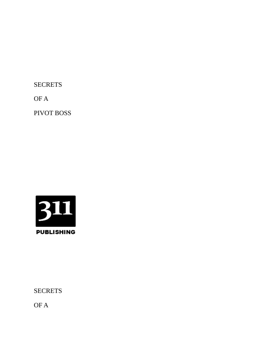 Secrets of a Pivot Boss PDF Download