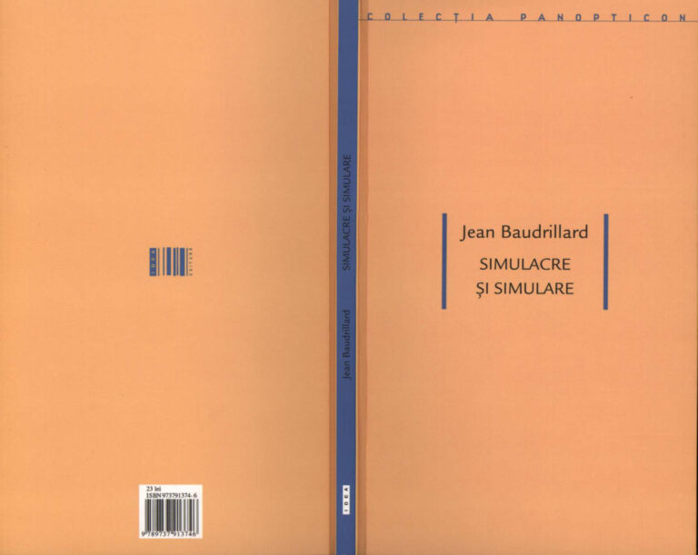 Simulacre si simulare Romanian Edition Jean Baudrillard Kitap Kapağı