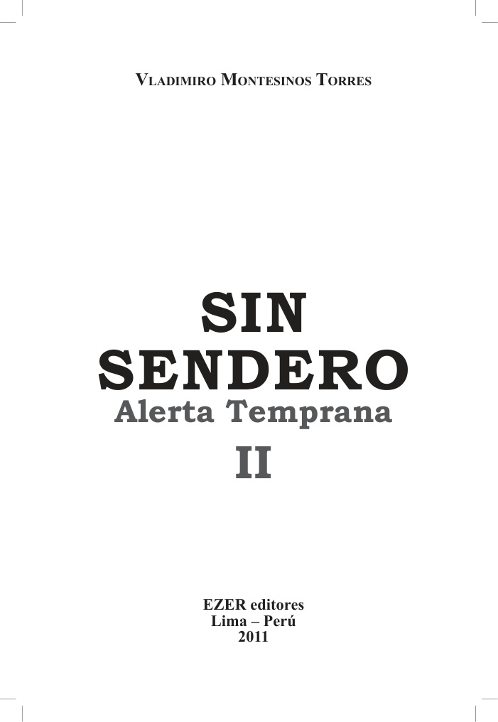 Sin Sendero Spanish Edition Vladimiro Montesinos Kitap Kapağı