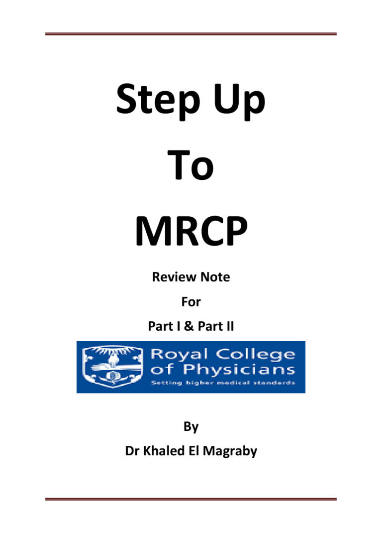 Step Up to MRCP Review Notes for Part 1 Part 2 Dr Khaled El Magraby Kitap Kapağı