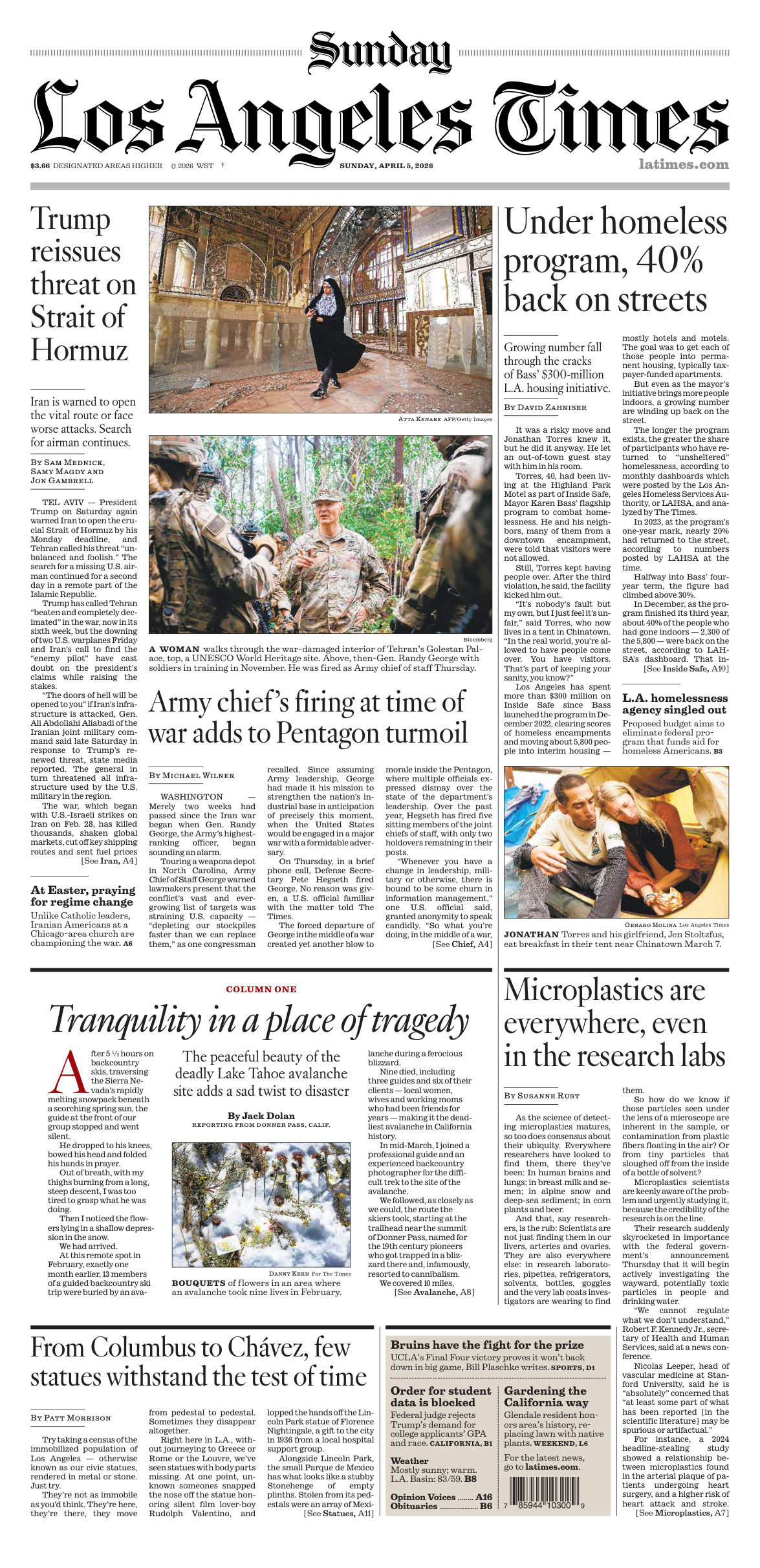 Sunday Los Angeles Times April 05 2026 PDF Download